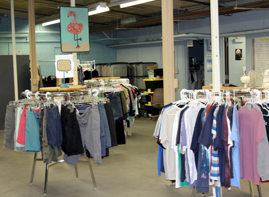 Inside the clothing bank